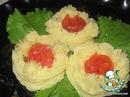 Фото для КАРТОФЕЛЬНЫЕ ГНЁЗДЫШКИ С СОЛЁНОЙ СЕМГОЙ 
